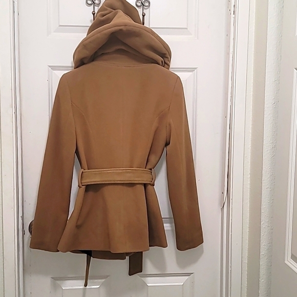 ZARA BASIC WOMEN'S WOOL HOODIE MID-LENGTH IN BROWN SIZE SMALL - Picture 8 of 14